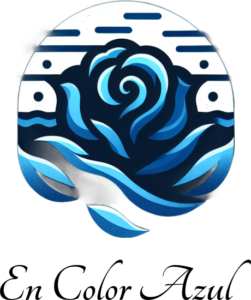 en color azul