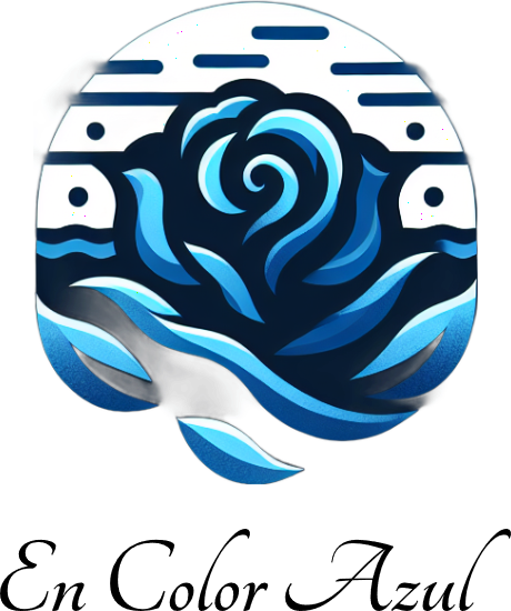 en color azul