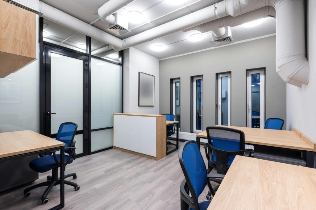 muebles de oficina azules